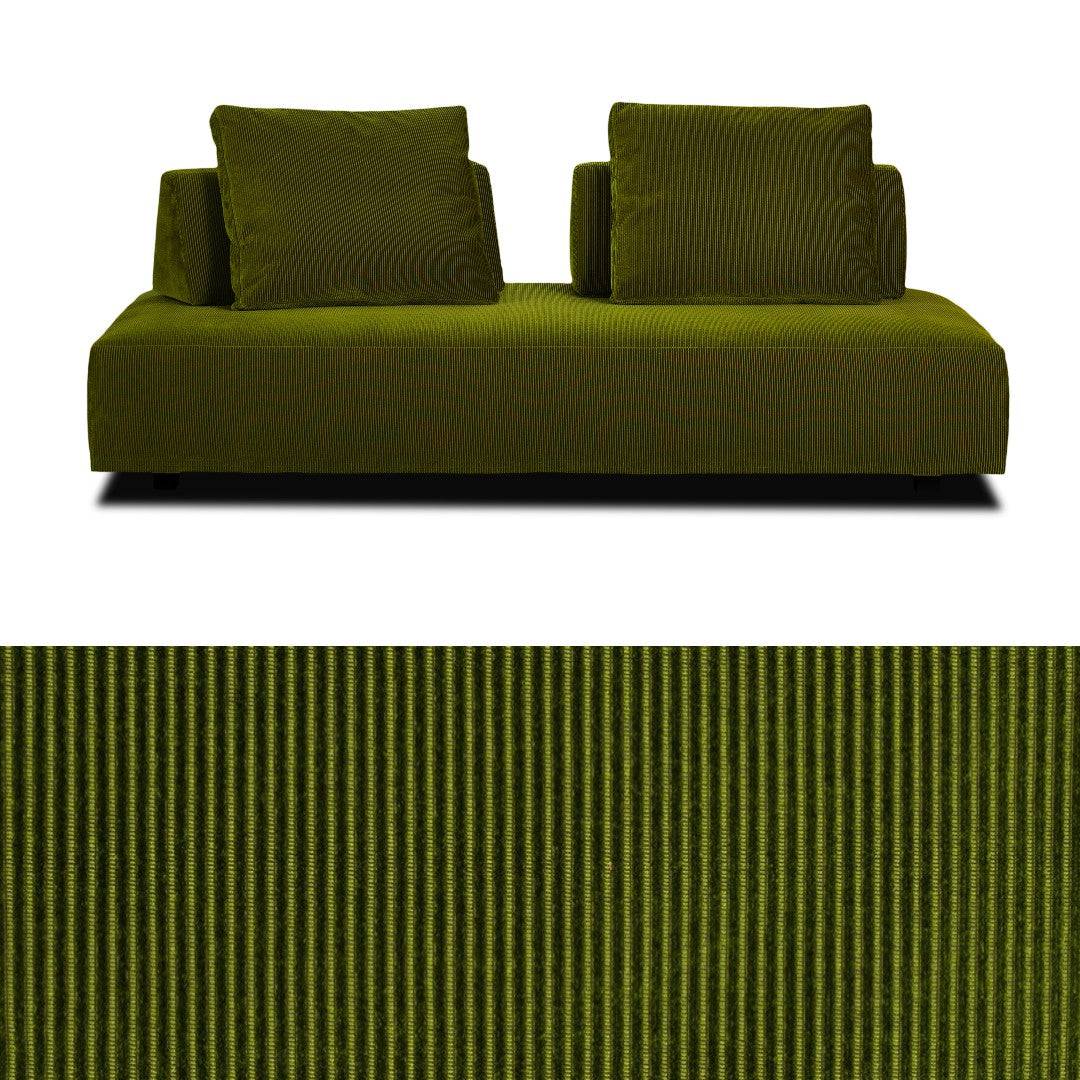 Eilersen Playground Sofa in an earthy green performance fabric with movable backrests and a removable cover