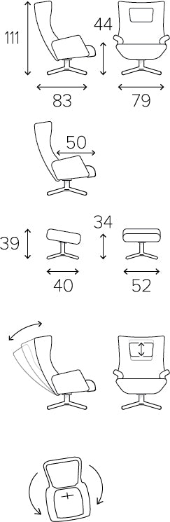 Conform After Work Recliner Chair and Footstool - Conform