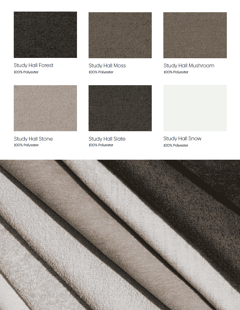 Additional fabric swatches for Moss Home Modular Sofas