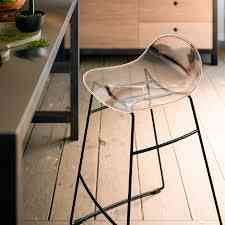 CB2167 Academy Low Back Counter Stool with Metal Legs - Connubia