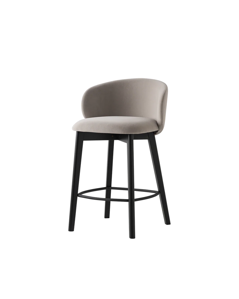 Tuka Mid Upholstered Stool with Wood Legs - Enhance Comfort