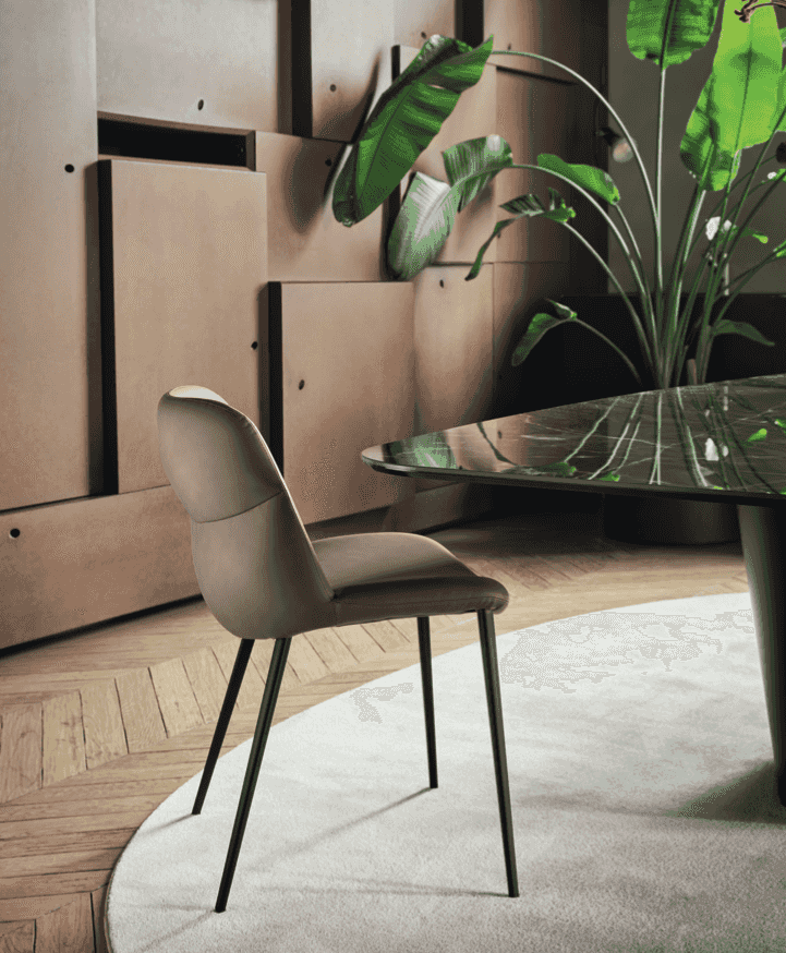 CS2239 Onda Dining Chair with Metal Legs