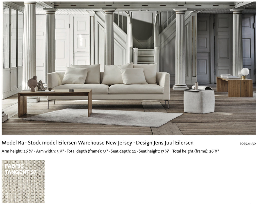 Eilersen Ra Sofa in Tangent 37 fabric displayed in a classic interior, part of the in-stock models at Trade Source Furniture.