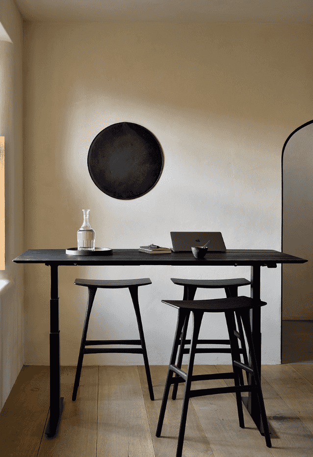 Bok Solid Wood Sit Stand Desk - Ethnicraft