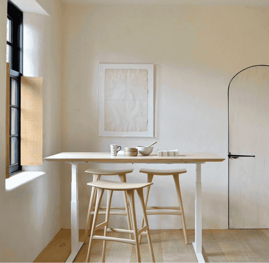 Bok Solid Wood Sit Stand Desk - Ethnicraft