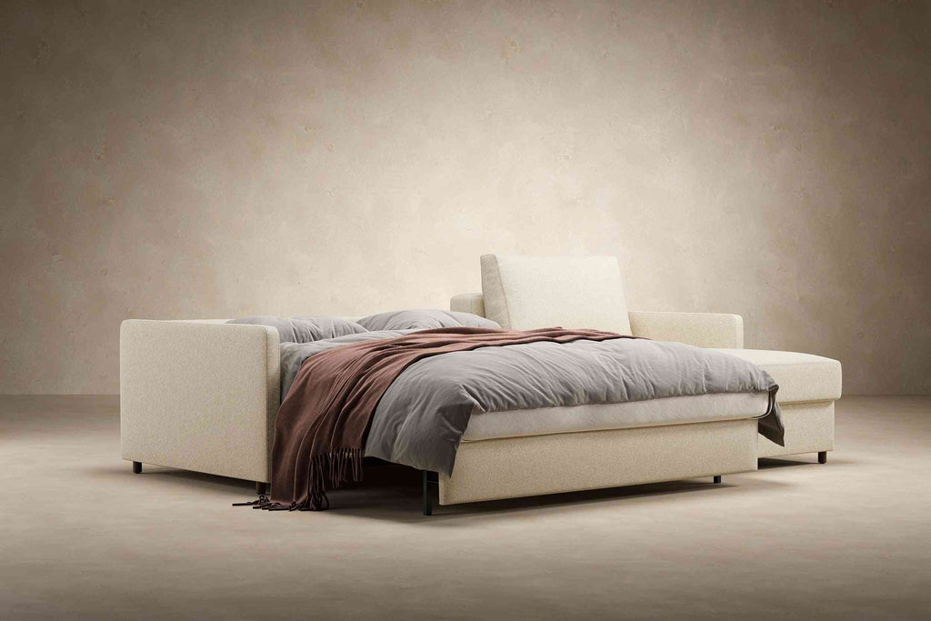 Neah Sofa Bed with Storage Chaise Lounger in Performance Fabric - Innovation Living