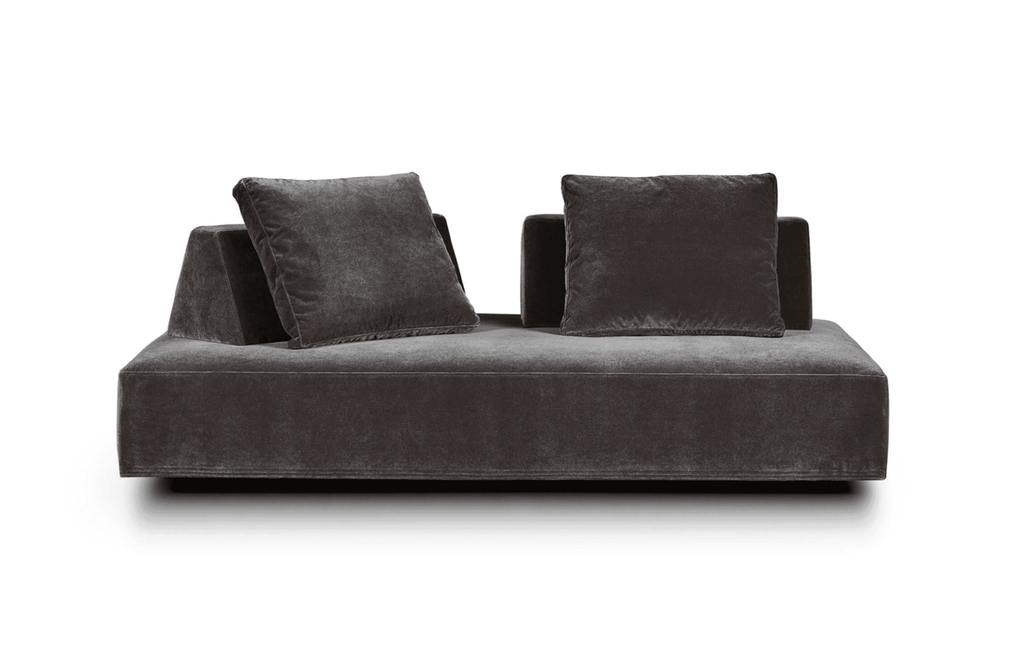 Eilersen Playground Sofa in dark grey velvet with plush cushions, highlighting its luxurious texture and Danish craftsmanship.