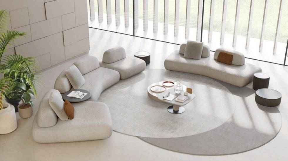 Curve Sofa with Movable Pieces - Art Nova