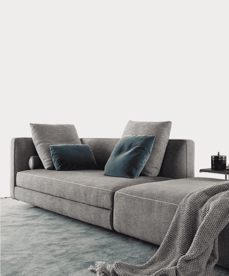 Glam Sofa by Art Nova in gray fabric with plush cushions, modern design, suitable for living room decor, SKU: GL196-C