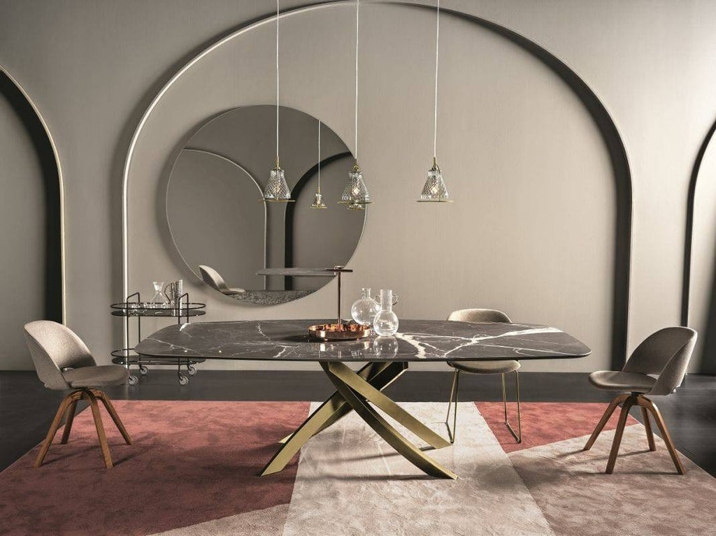52.89 Artistico Dining Table with Rounded Corners by Bontempi Casa - Trade Source Furniture