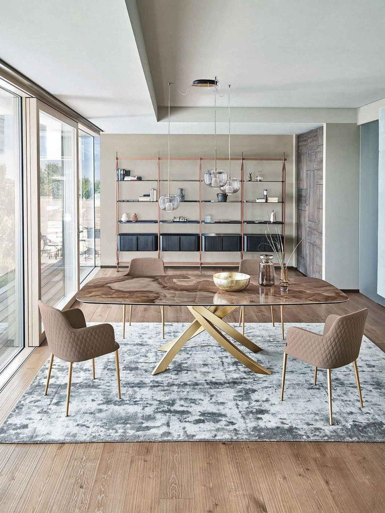 52.89 Artistico Dining Table with Rounded Corners by Bontempi Casa - Trade Source Furniture