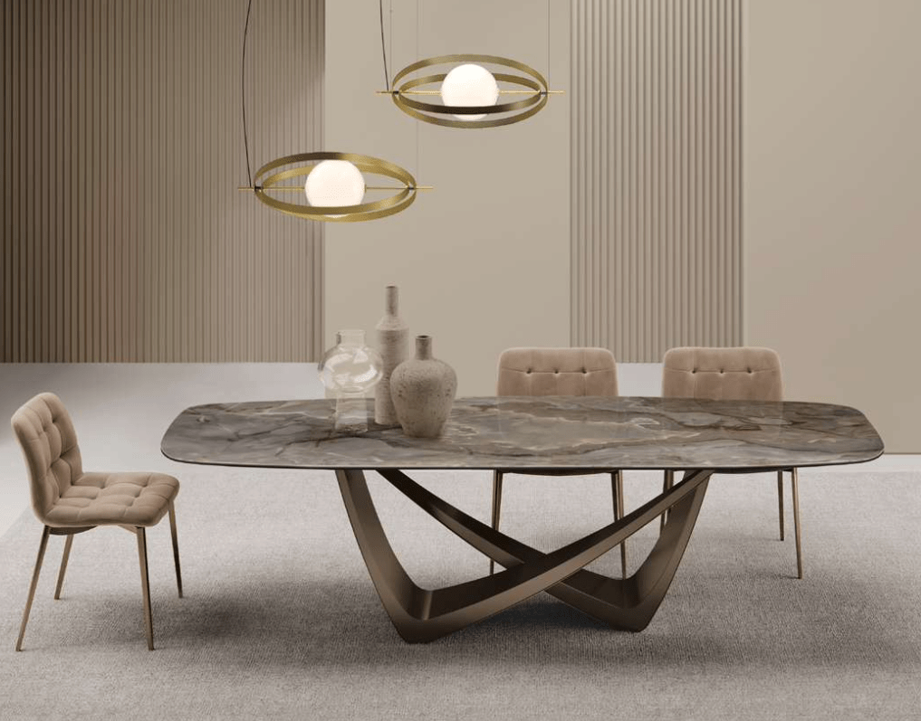 53.76 Bach Dining Table with Rounded Corners - Bontempi