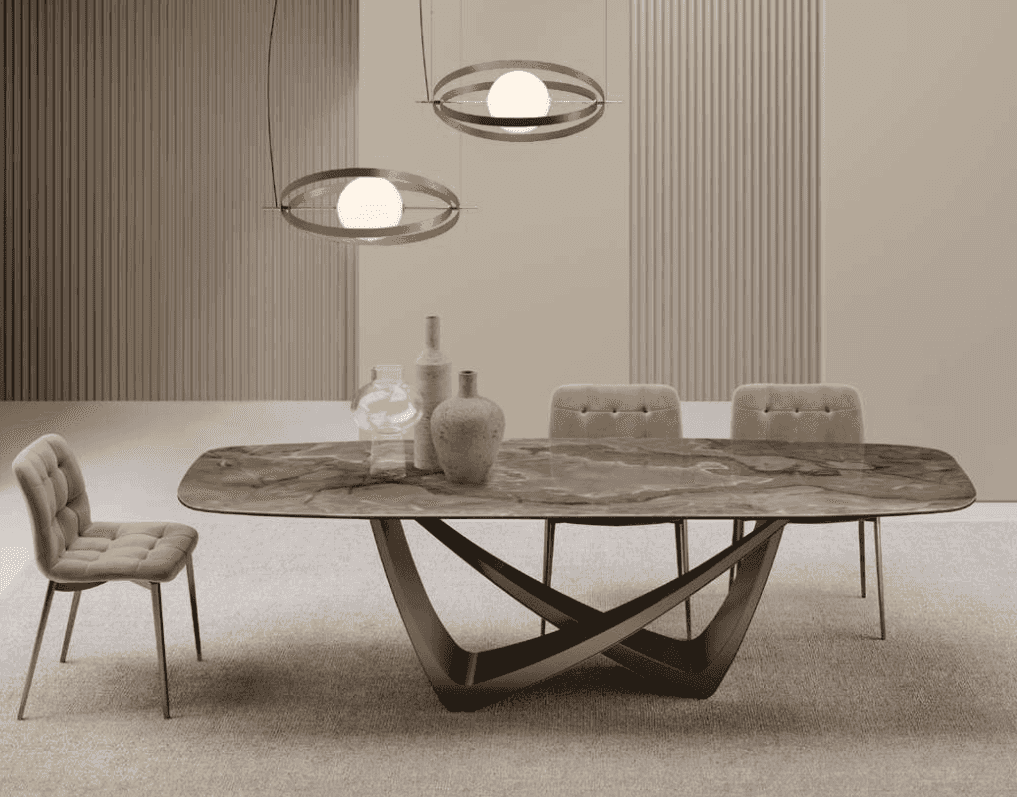 53.76 Bach Dining Table with Rounded Corners - Bontempi