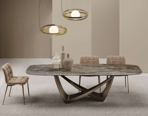 53.76 Bach Dining Table with Rounded Corners - Bontempi