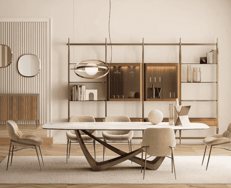 53.76 Bach Dining Table with Rounded Corners - Bontempi