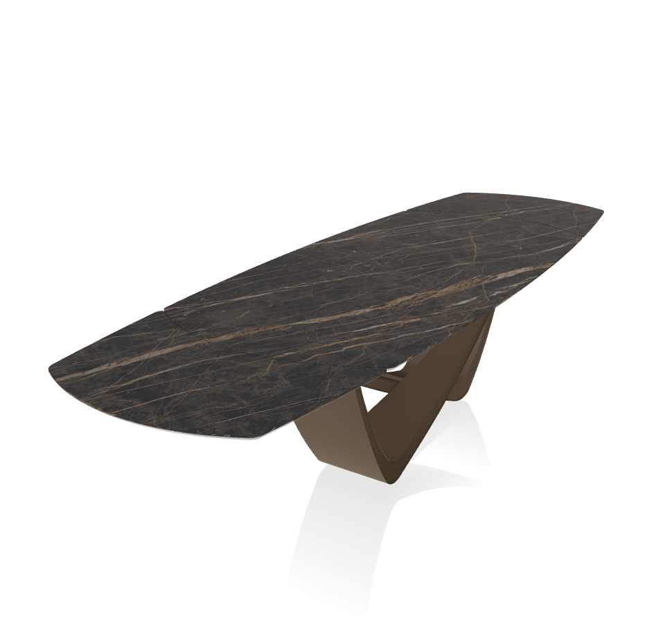 53.79 Bach Extending Dining Table with Rounded Corners - Bontempi