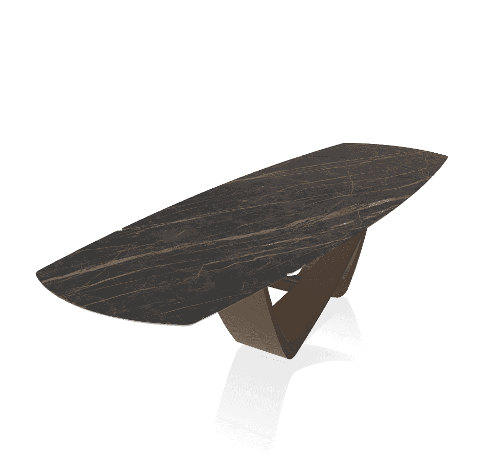 53.79 Bach Extending Dining Table with Rounded Corners - Bontempi