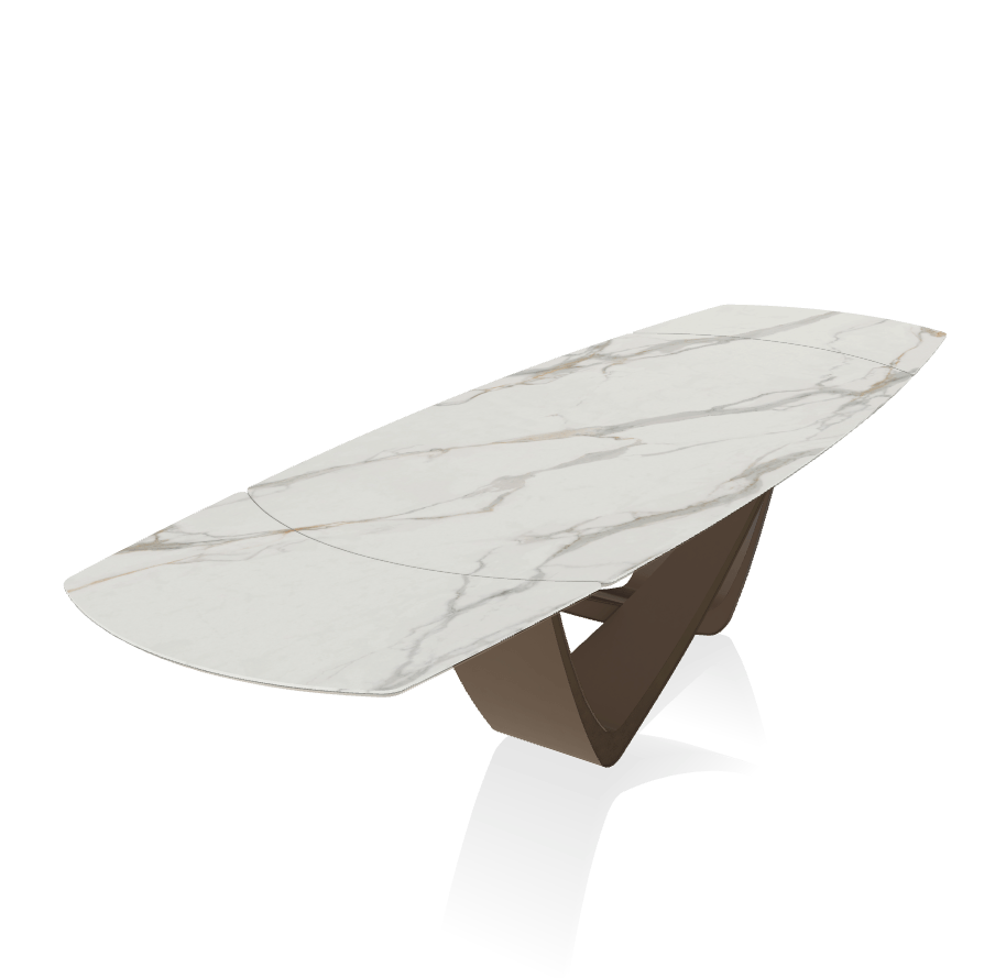 53.79 Bach Extending Dining Table with Rounded Corners - Bontempi