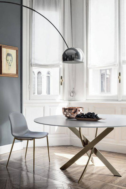 Barone Glass Round Dining Table by Bontempi Casa - Trade Source Furniture