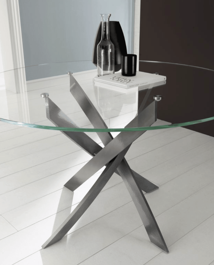 Barone Glass Round Dining Table by Bontempi Casa - Trade Source Furniture