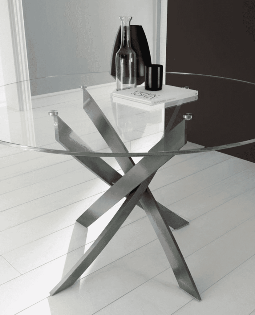 Barone Glass Round Dining Table by Bontempi Casa - Trade Source Furniture