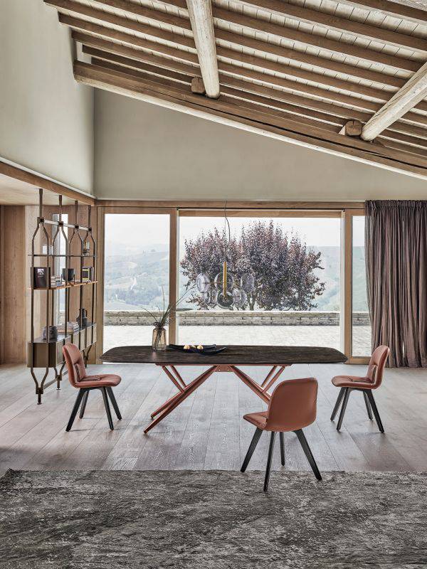Bridge Dining Table with Rounded Corners by Bontempi Casa - Trade Source Furniture