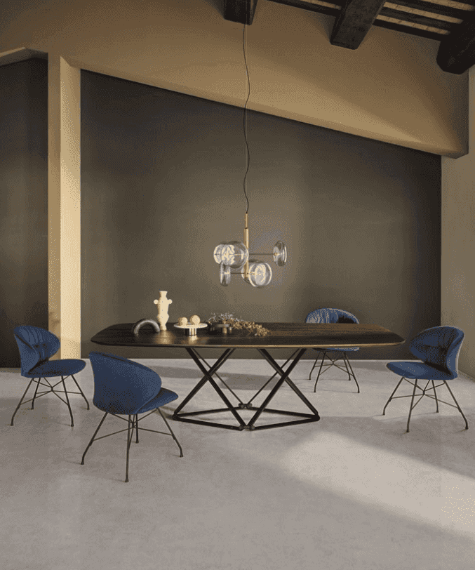 Delta Dining Table with Rounded Corners by Bontempi Casa - Trade Source Furniture