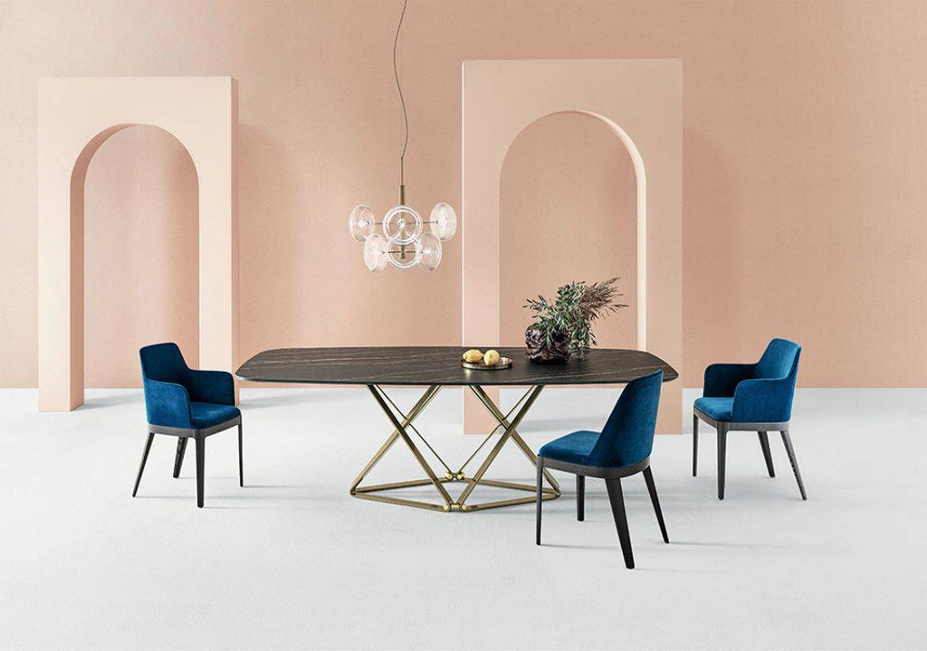 Delta Dining Table with Rounded Corners by Bontempi Casa - Trade Source Furniture