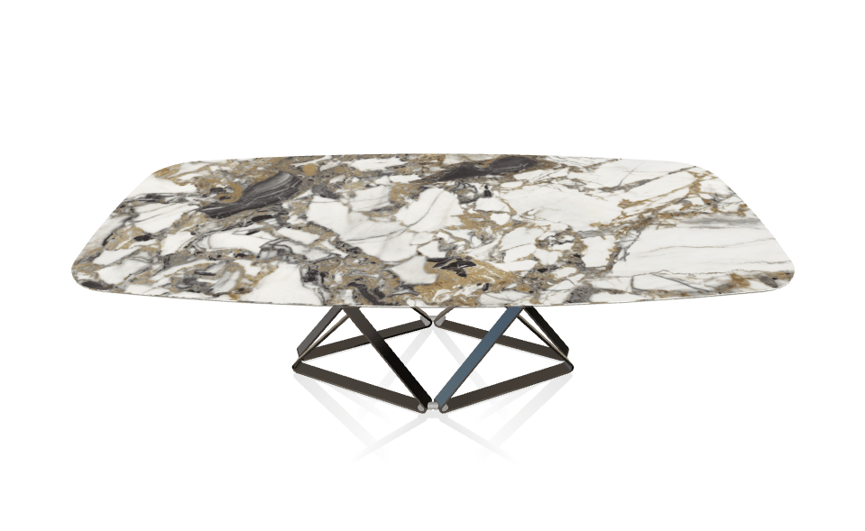 Delta Dining Table with Rounded Corners by Bontempi Casa - Trade Source Furniture