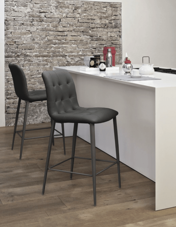 Kuga Counter Stool with Metal Legs by Bontempi Casa - Trade Source Furniture