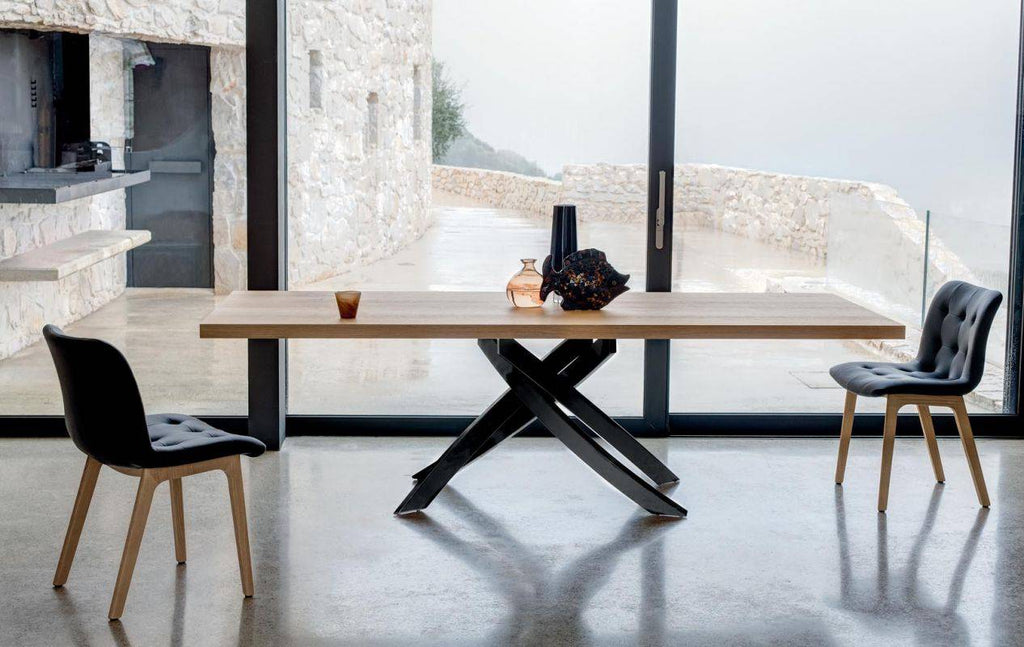 Kuga Dining Chair with Wood Legs by Bontempi Casa - Trade Source Furniture