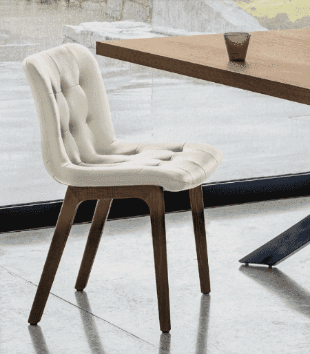Kuga Dining Chair with Wood Legs by Bontempi Casa - Trade Source Furniture