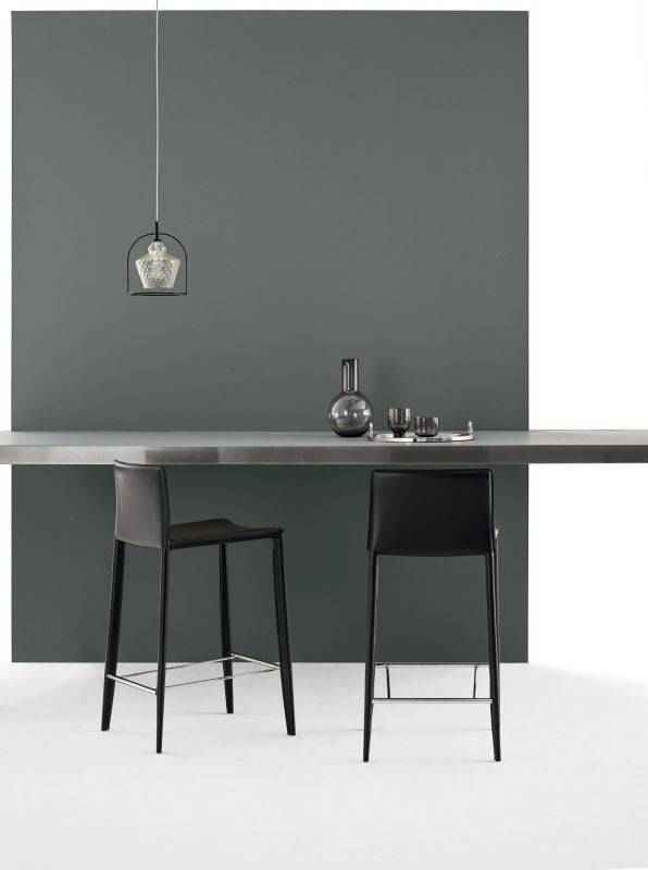 Linda Leather Low Back Counter Stool by Bontempi Casa - Trade Source Furniture