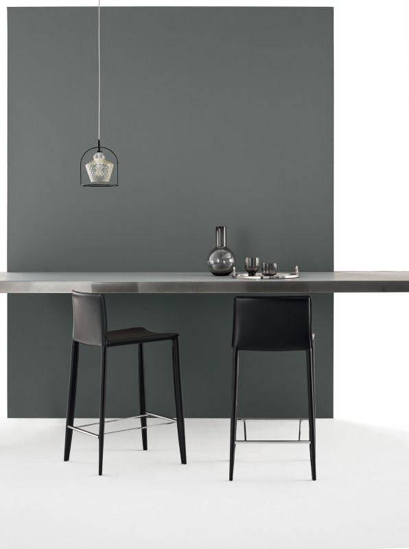 Linda Leather Low Back Counter Stool by Bontempi Casa - Trade Source Furniture