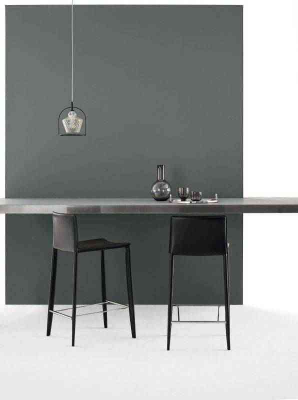 Linda Leather Low Back Counter Stool by Bontempi Casa - Trade Source Furniture