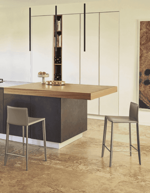 Linda Leather Low Back Counter Stool by Bontempi Casa - Trade Source Furniture