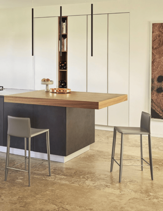 Linda Leather Low Back Counter Stool by Bontempi Casa - Trade Source Furniture