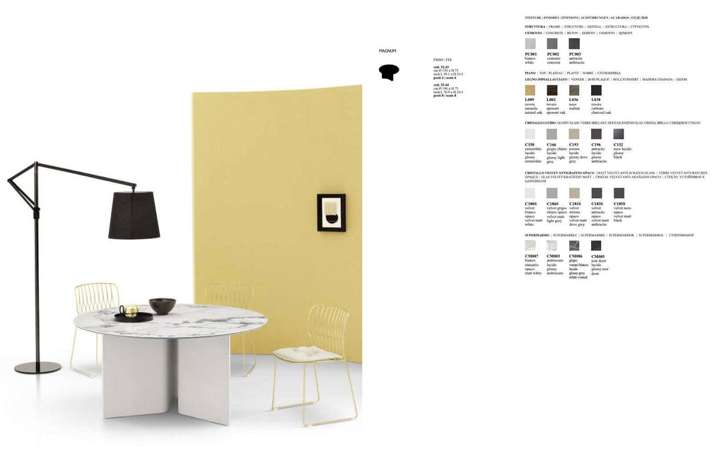 Magnum 59" Round Dining Table by Bontempi Casa - Trade Source Furniture