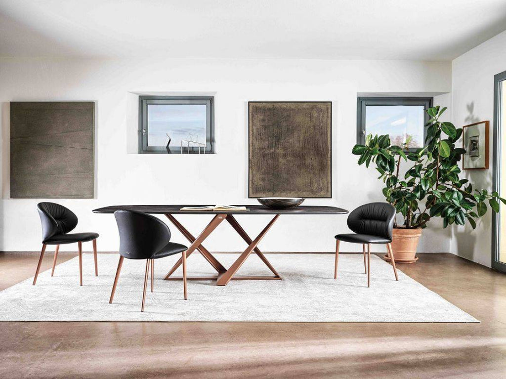 Millennium Barrel Dining Table with Rounded Corners by Bontempi Casa - Trade Source Furniture