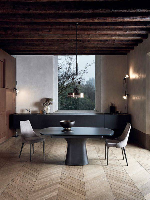 Podium 67" to 98" Extending Oval Dining Table by Bontempi Casa - Trade Source Furniture
