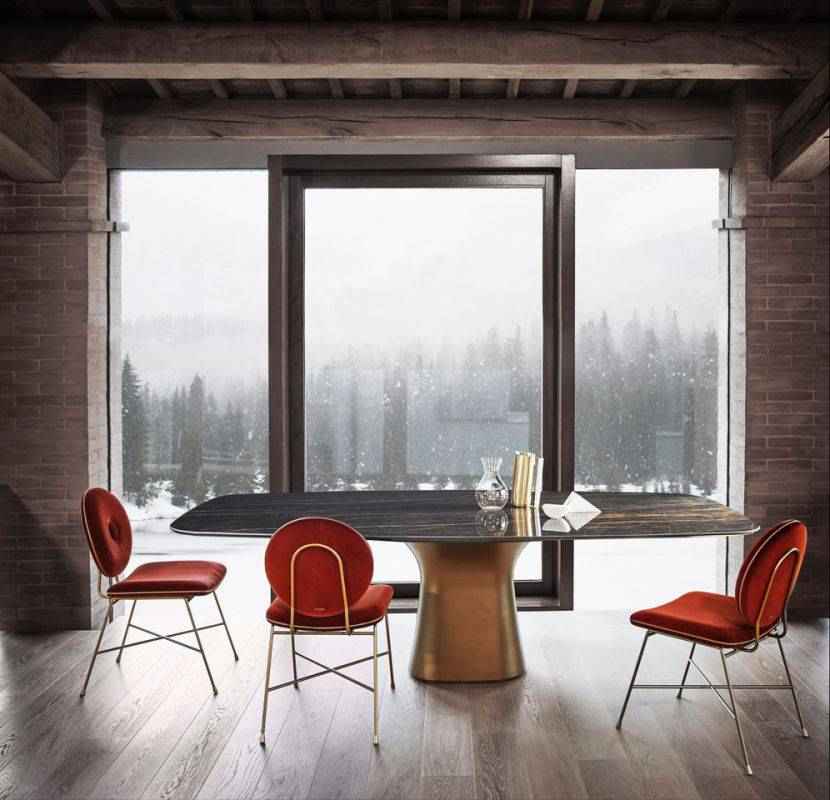 Podium 79" Dining Table with Rounded Corners by Bontempi Casa - Trade Source Furniture