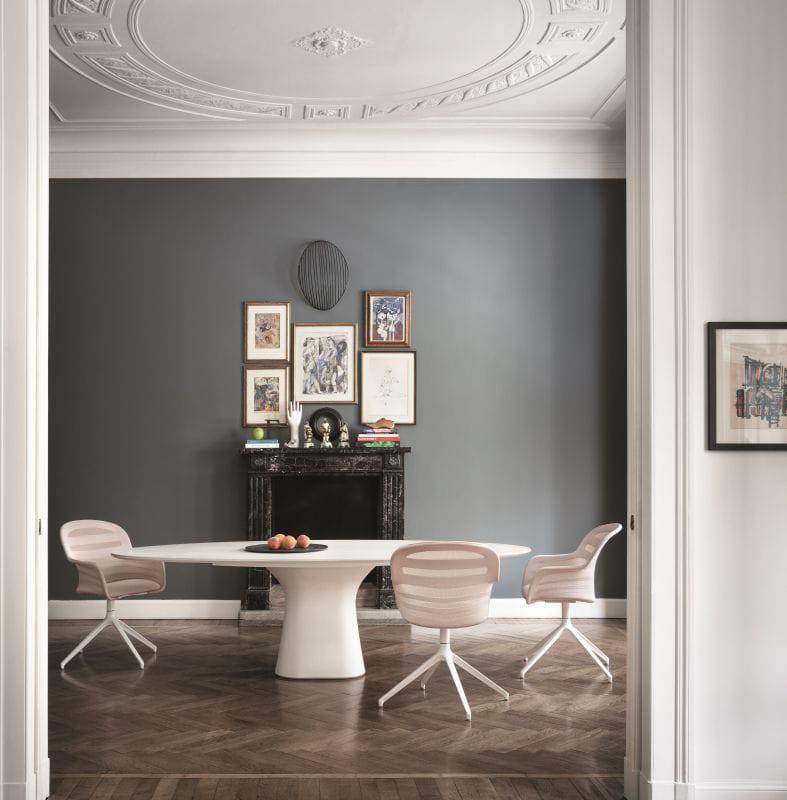 Podium 79" Oval Dining Table by Bontempi Casa - Trade Source Furniture