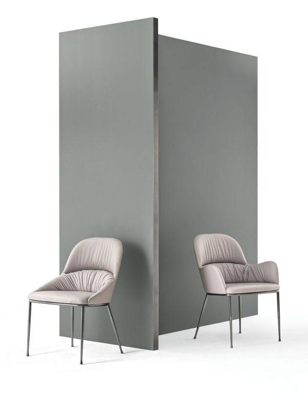 Queen Dining Chair with Metal Legs by Bontempi Casa - Trade Source Furniture