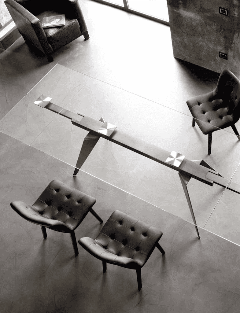 Ramos Glass 79" to 118" Extending Dining Table by Bontempi Casa - Trade Source Furniture