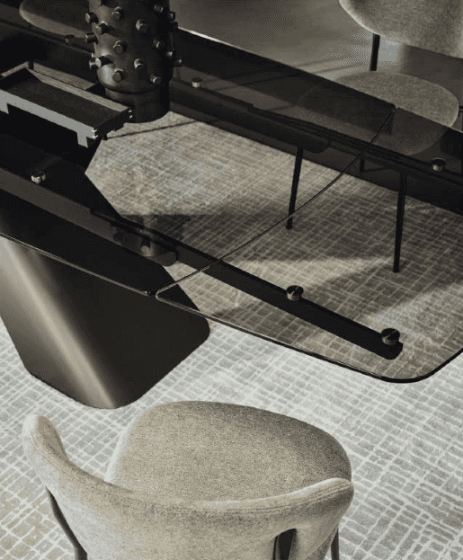 CS4175-SG Axiom Extending Glass Dining Table