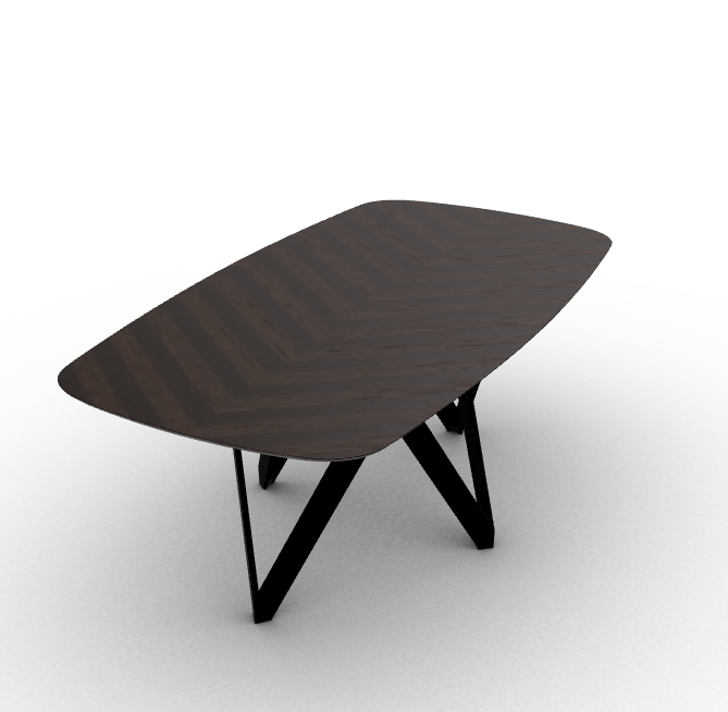 Cartesio Wood Dining Table with Rounded Corners - Trade Source Furniture