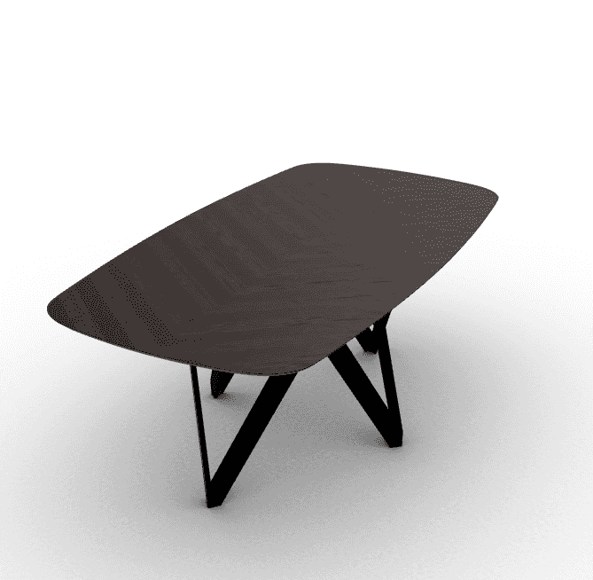 Cartesio Wood Dining Table with Rounded Corners - Trade Source Furniture