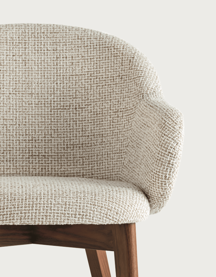 CS2206 Holly Fab Dining Chair with Wood Legs - Calligaris