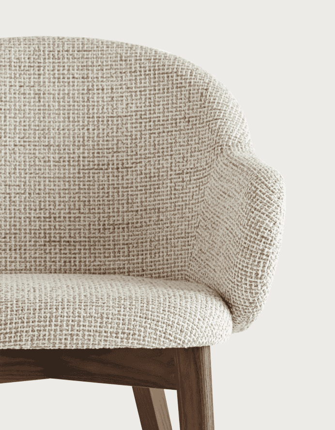 CS2206 Holly Fab Dining Chair with Wood Legs - Calligaris