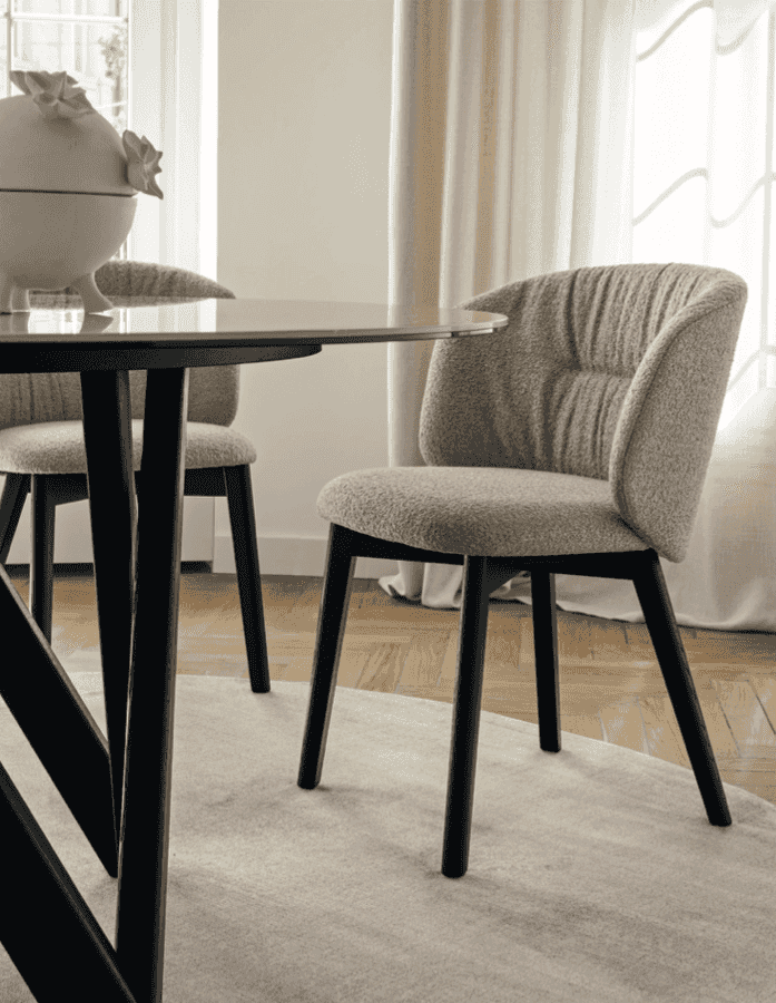 CS2207 Sweel Dining Chair with Wood Legs - Calligaris